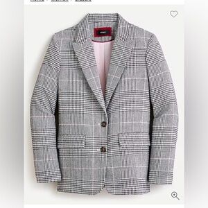 J.Crew Boyfriend Blazer Gray Plaid Relaxed Oversized Casual Chic Work Sz 2